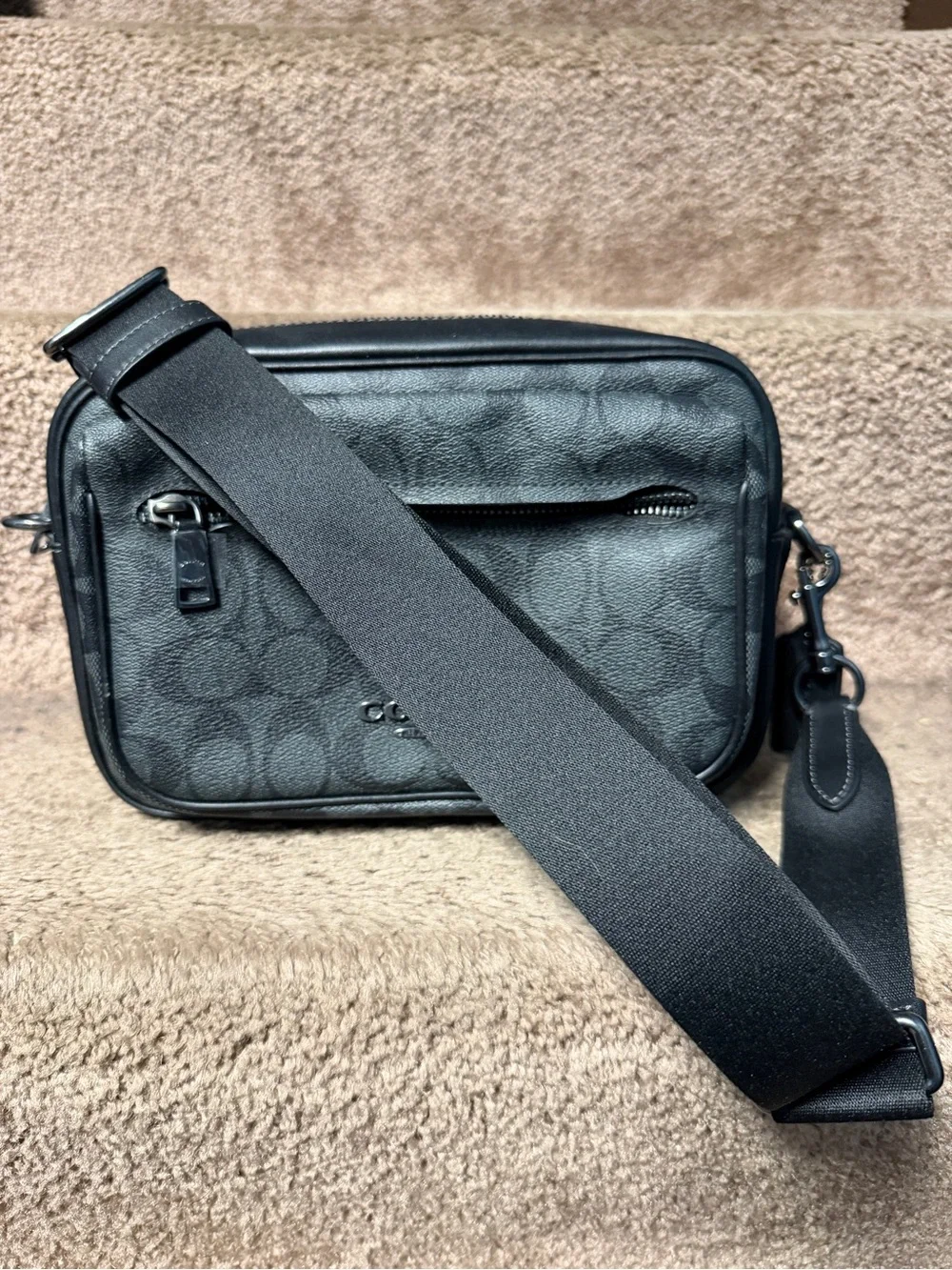 Coach Elias Black Signature Crossbody